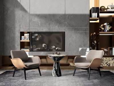 现代布艺单人沙发3D模型下载